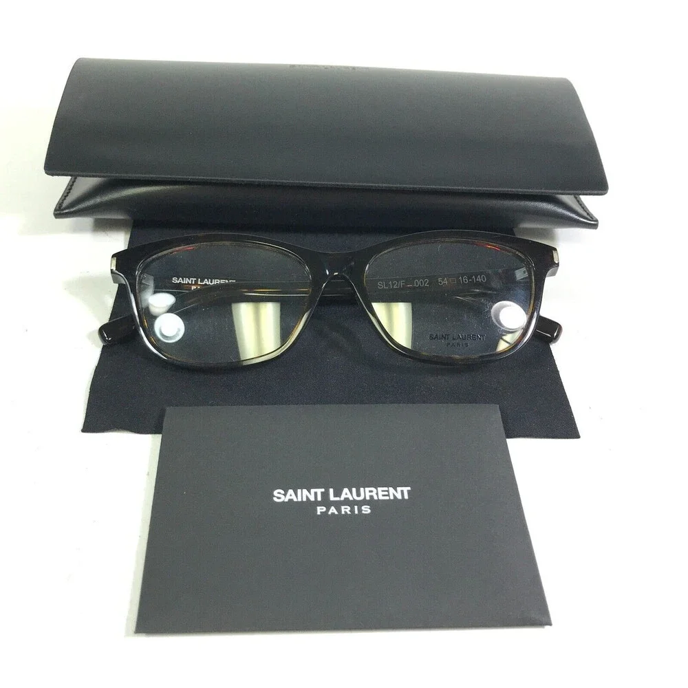 Saint Laurent Eyeglasses Frames SL 12/F 002 Tortoise Square Full Rim 54-16-140